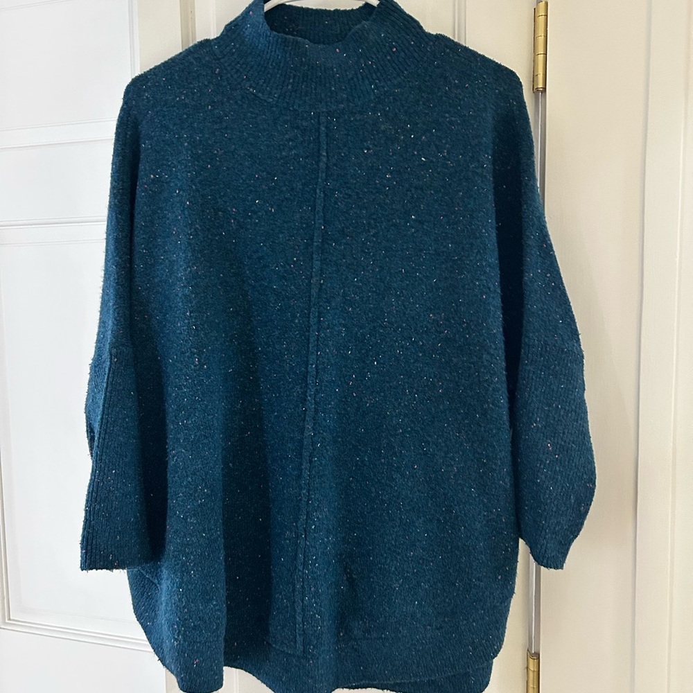 LOFT Teal Cowl Neck Sweater